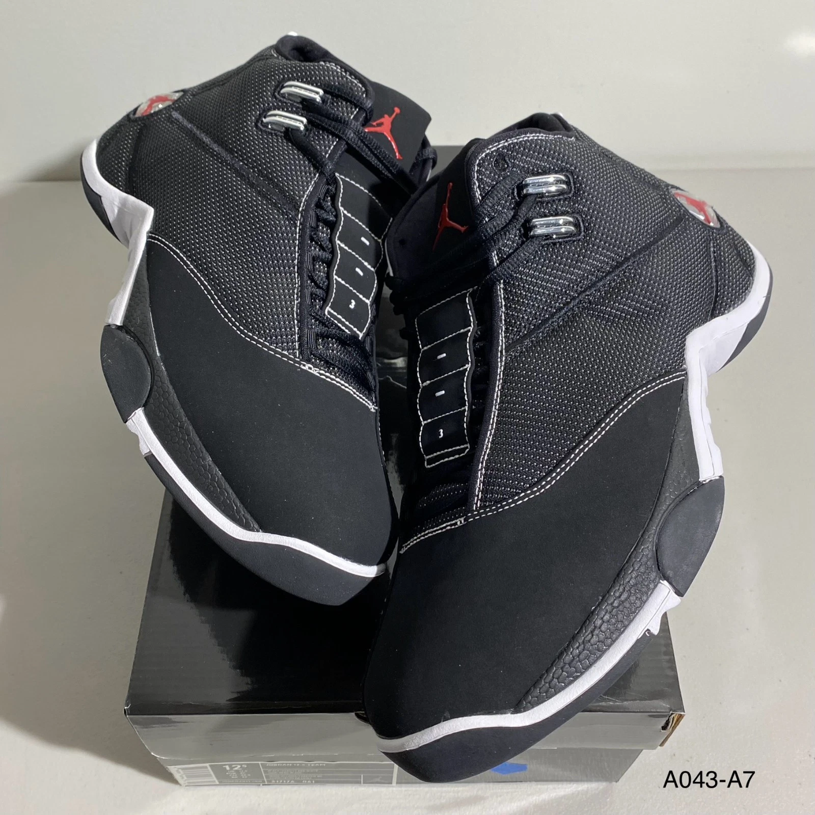 Size 12.5 - Air Jordan 12.5 Team Black Varsity Red White 317176-061 Ship Fast!