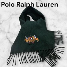 Polo Ralph Lauren Wool Scarf Embroidered Polo Player Dark Green Unisex