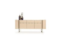 Beige Holz Anrichte Designer Kommode Sideboard Holzschrank Luxus MöBel