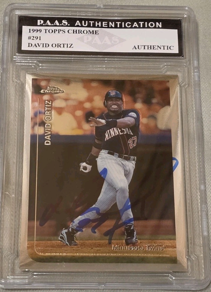 SIGNED David Ortiz 1999 Topps #291 w COA Red Sox Twins