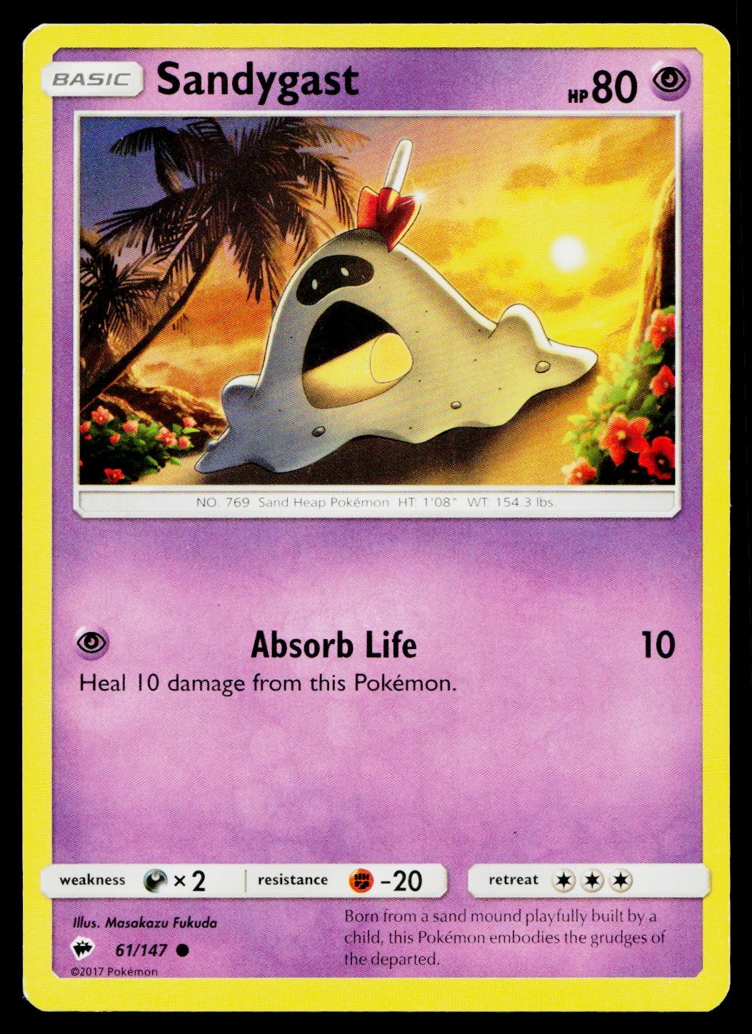Sandygast 61/147 Common Burning Shadows Pokemon Lightly Played
