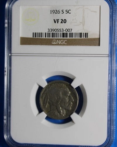 1926-S Buffalo Nickel NGC VF20