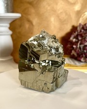 Pyrit mit Quarz Mineralien Kristalle Deko
