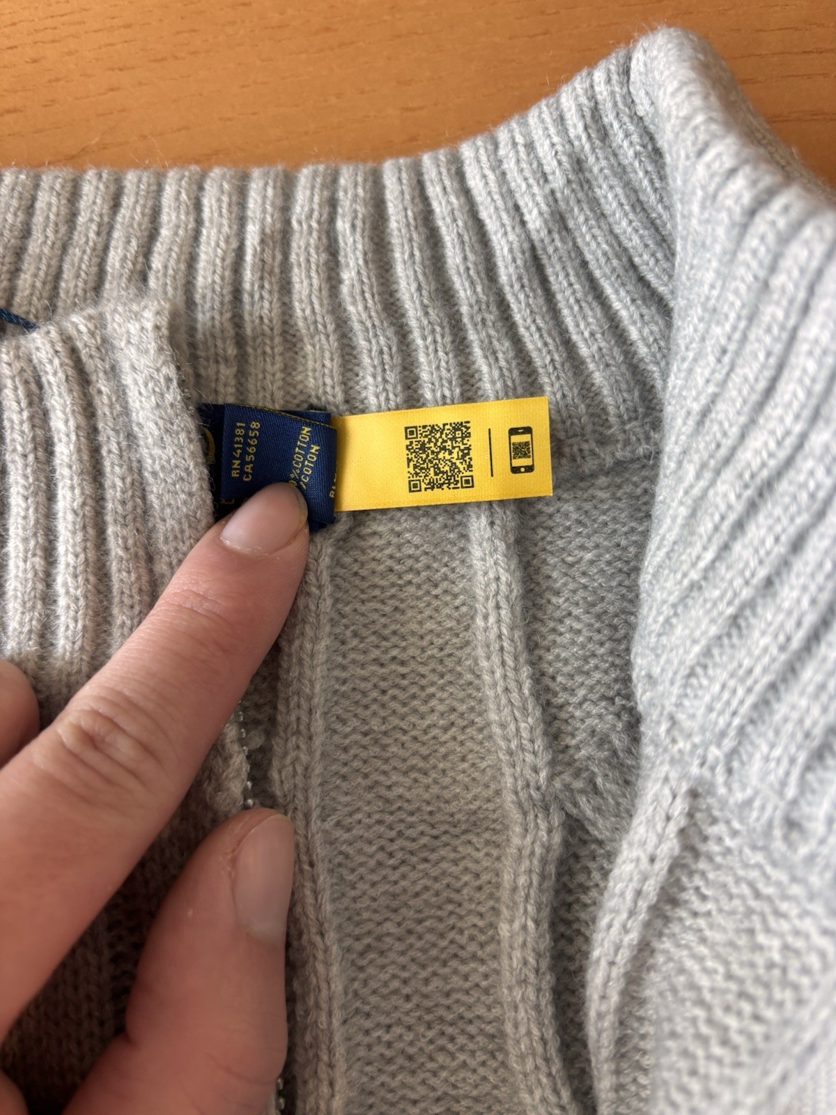 Polo Ralph Lauren Men’s Cable-Knit Quarter-Zip Sweater Gray - S, M, L, XL thumbnail 6