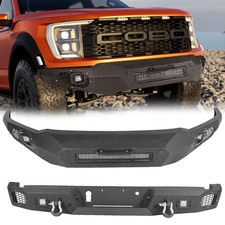 Heavy Duty Front Rear Bumper For 2021-2023 Ford F-150 With Led Lights D-rings Heavy Duty Front Rear Bumper For 2021-2023 Ford F-150 With Led Lights D-rings