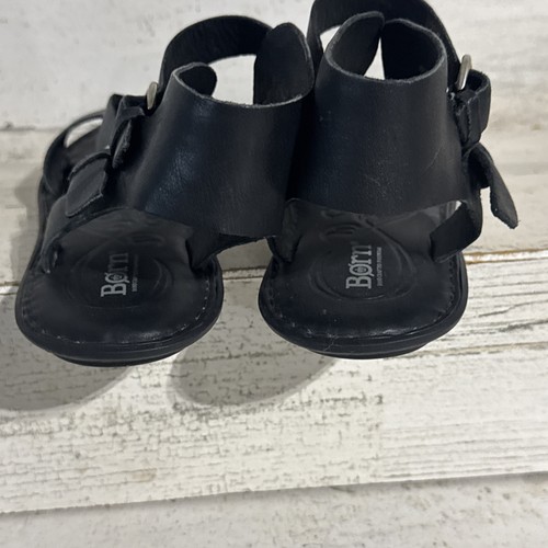 Born Black Leather Multi-Strap Buckle Gladiator Open Toe Sandals Women's Size 8 - Picture 3 of 4