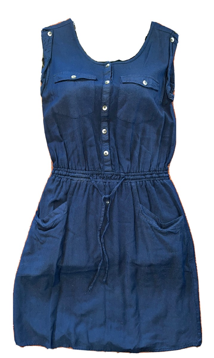 ワンピース Weekend Navy Blue Stretch Viscose Blend Sheere Dress JAPNA Women's Navy Blue Sleeveless Viscose Dress Sz. S | eBay