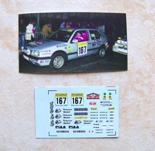 VOLKSWAGEN GOLF 3 GTI RALLYE MONTE CARLO 1995 MONTY KARLAN DECALS DMC AU 1/43
