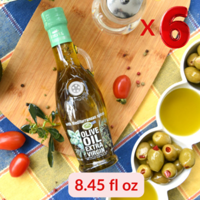 KORVEL Greek EVOO with Mediterranean herbs, Amphora 8.45 fl oz-6 pack
