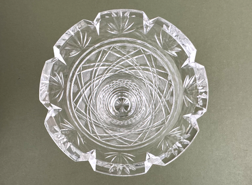 Waterford signierte georgianische Erdbeere ausgefallen geschliffene Kristall Blumenvase mit Fuß 7 Zoll - Bild 4 von 11