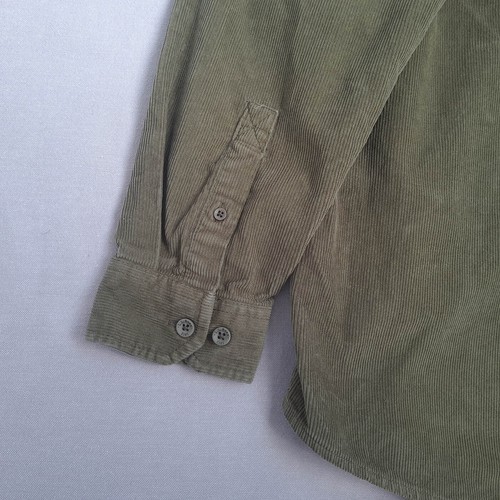 L.L. Bean Mens Corduroy Button Up Shirt Size M Traditional Fit Heavyweight Green - Picture 10 of 19