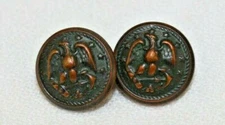 WWII Navy Bronze Button brass marked Superior 5/8in 16mm 24L pair B7750