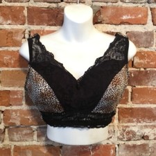 Rhonda Shear Leopard Pin Up Lace Retro Bra New Removable Pads