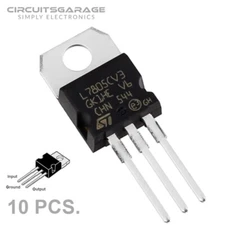 10 X ST L7805CV L7805 7805 Positive Voltage Regulator 5V 1A TO-220 IC - USA