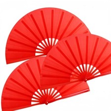 Large folding hand fan nylon cloth hand fan unisex festival dance gift performan