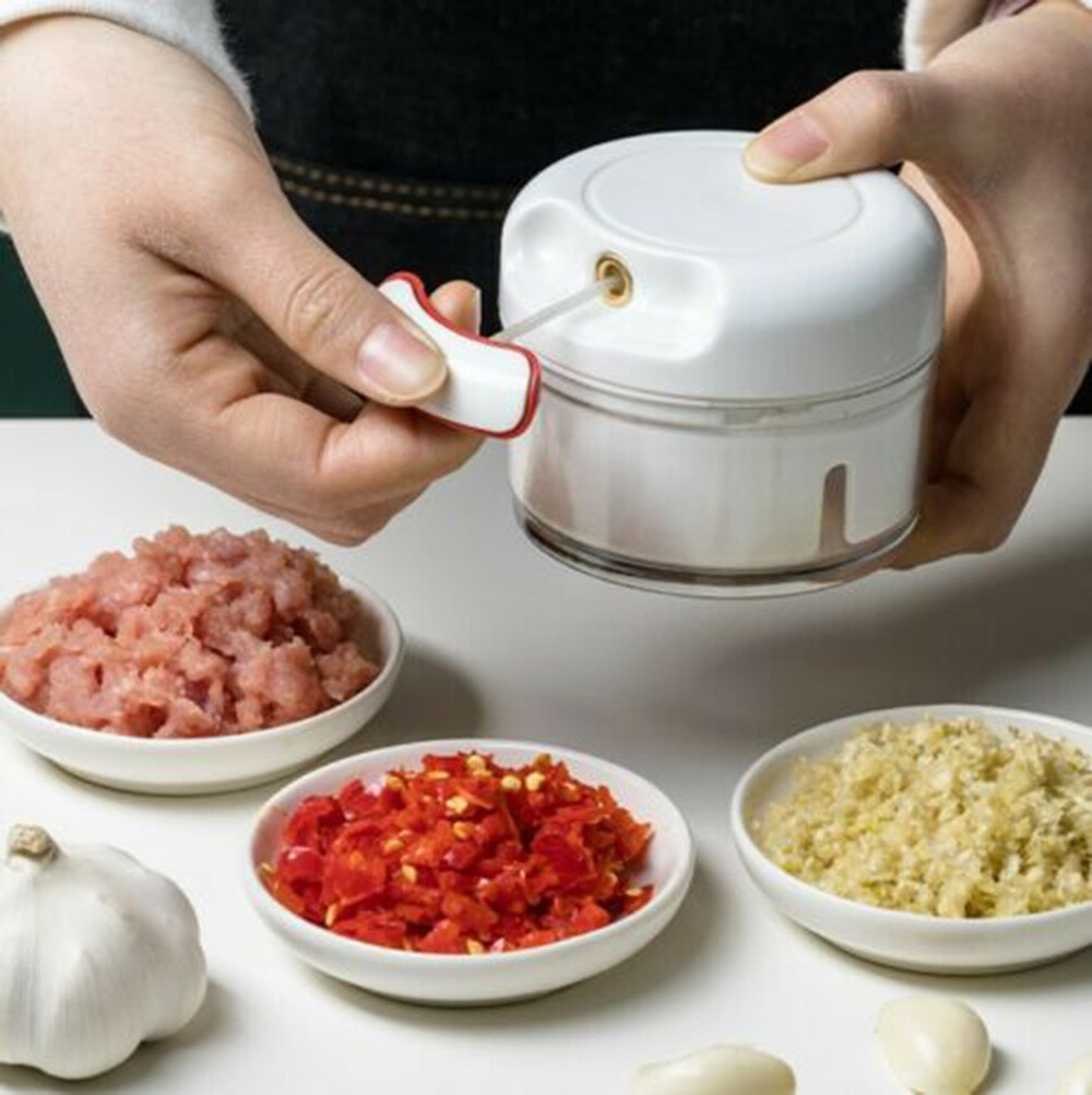 Garlic Cutter Fruit Vegetable Onion Press Manual Food Speedy Chopper hand pull
