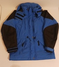 Schoffel Full Zip Gore-tex Removable Hood  Jacket Black Blue Vintage Womens 