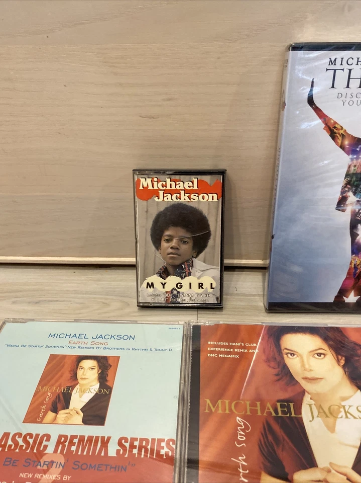 HUGE Michael Jackson CD Cassette & DVD LOT!!! Earth Song Remix My Girl Thriller - Image 2 of 4