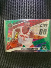 Russell Westbrook 2019-20 Panini Mosaic Give and Go Green Prizm #11 ROCKETS