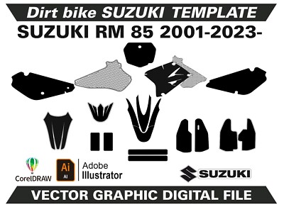 SUZUKI RM 85 2001-2023- Template Vector Format Ai CDR EPS PDF M101