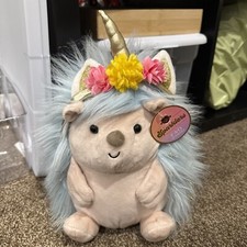 FAO SCHWARZ Sparklers Hedgehog 12  Stuffed Animal Plush With Unicorn Headband