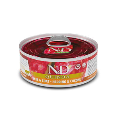 N&D Cat Quinoa Hering & Kokos 80g Nassfutter für Katzen Hering mit Kokos