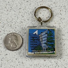 CAT Caterpillar Headquarters Peoria Illinois Vintage Keychain Key Ring 50450