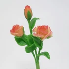 Orange Flower Roses Miniature Handmade Clay Plant Dollhouse Garden Decoration