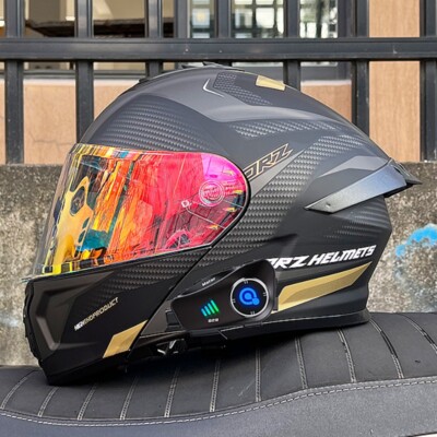 Bluetooth Modular Motorcycle Helmet Built-in Camera Dual Visors Motocross Helmet