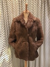 Brown Real Coney Fur (rabbit) Vintage Jacket Made In The 1970s Soft 12 -14