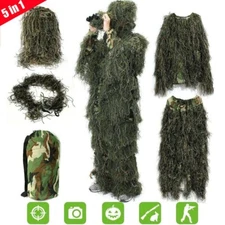 SUNYRISY Ghillie Suit 3D Camouflage Apparel Camo Tactical Hunting Woodland 5PCS