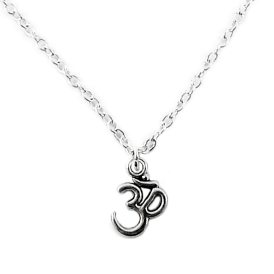 Collana Chakra KINGWHYTE In Argento Sterling 925 Con Ciondolo Aum Om E Fiore Di Loto, Catena 45+5 Cm, Regalo Unisex - 2