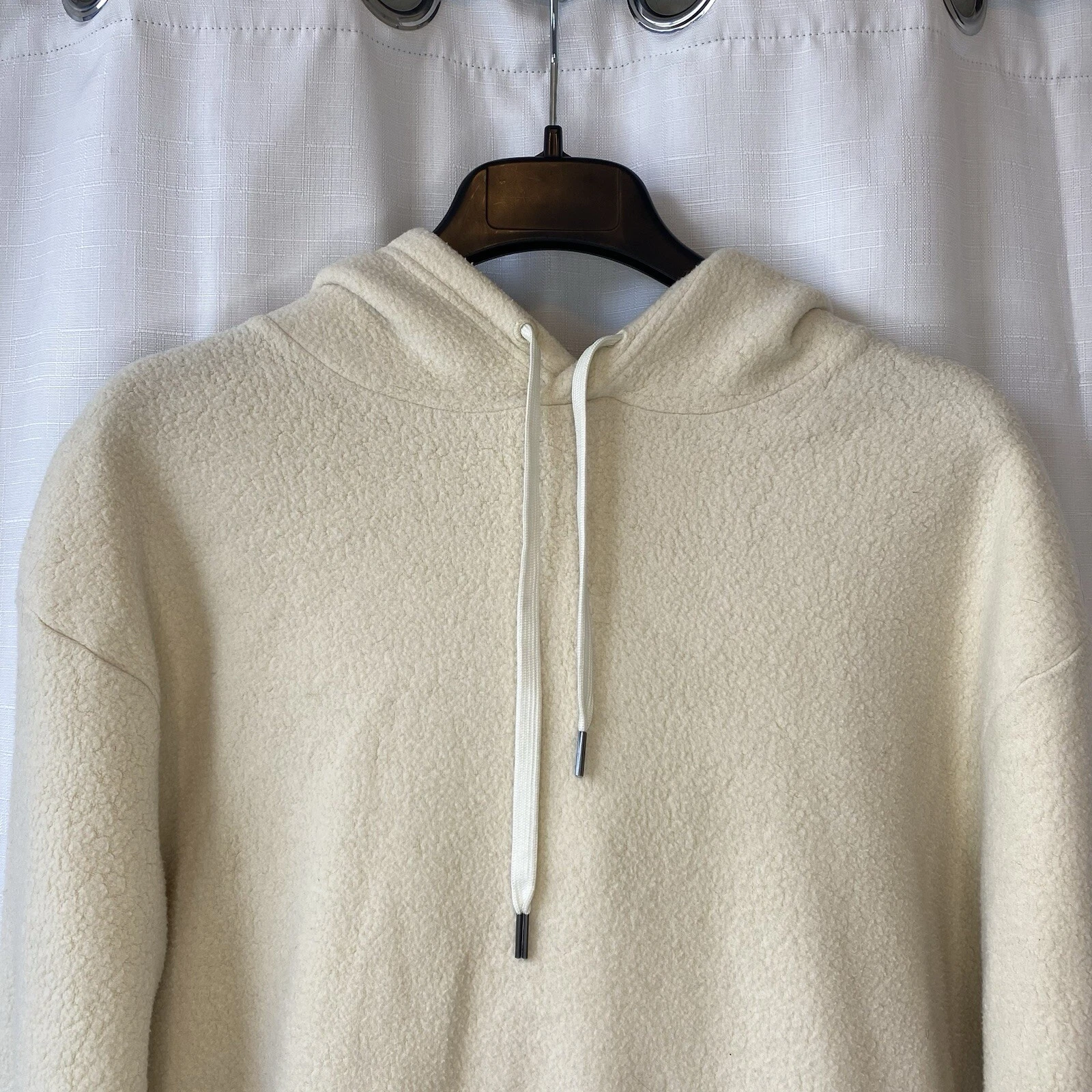 VETEMENTS Feat BlanketBlend Pullover Felpa con Cappuccio Latte d'Avena Taglia Media