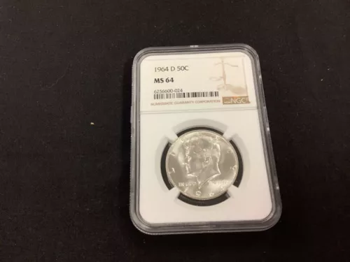 1964-D Kennedy Silver Half Dollar 50c NGC MS64!