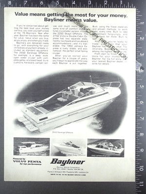 1976 ADVERTISEMENT for Bayliner 25 2550 Saratoga Offshore 19 22 27 2750 boat