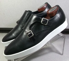 246691 MSi60 BOLIVAR MEN SHOE 9 M BLACK LEATHER MADE IN ITALY JOHNSTON & MURPHY