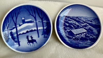 Denmark Rebild Bakker Collector Plate Two Sets Decorative Tiny Plates House/Deer