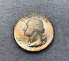 1964 P Rainbow Toned - Washington Quarter Silver Coin