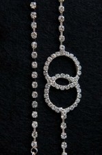 Decorative Adjustable Fashion Bra Straps-Clear Rhinestone with Double Circle