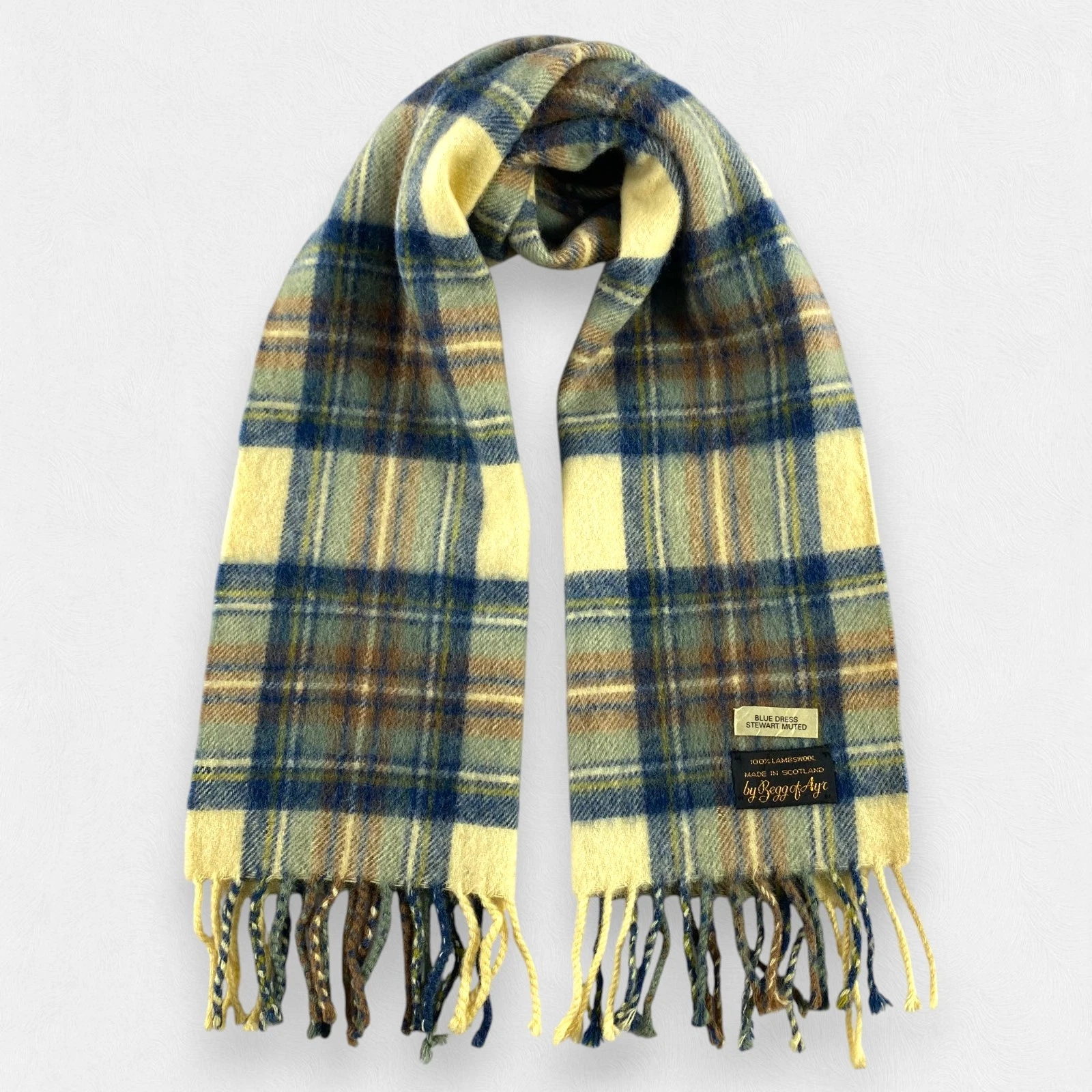 Vintage Begg of Ayr Scarf Muffler Neck Wrap Scarf Wool Cashmere Unisex Scarves
