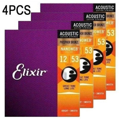 4X Elixir Nanoweb Phosphor Bronze - Saiten für Westerngitarre -beschichtet 16052