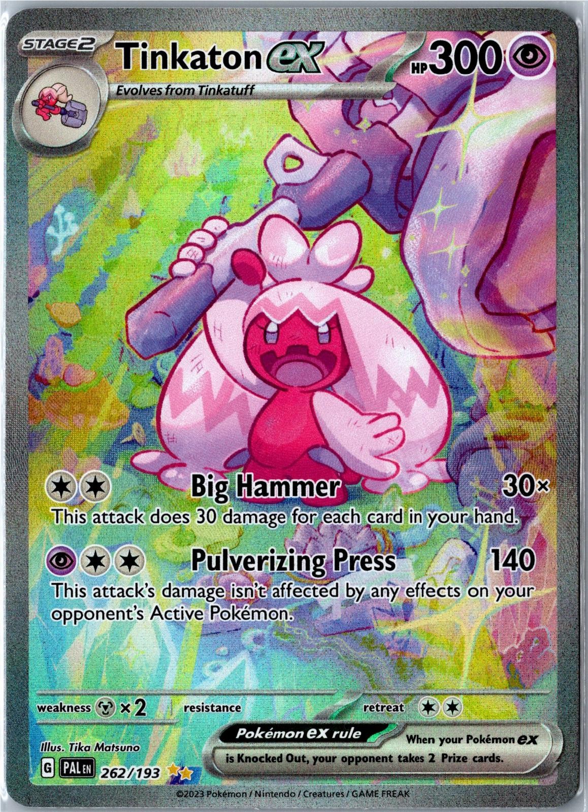 Pokemon Card - Tinkaton ex 262/193 Paldea Evolved Special Illustration Rare NM