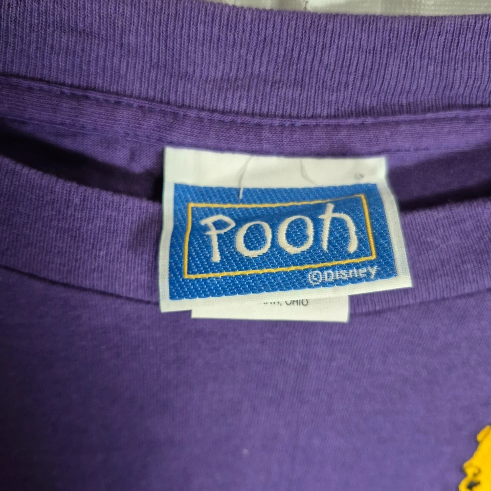 Vintage POOH Pocket T-Shirt Pooh and Tigger Embroidered Mens XL Purple - Image 4 of 4