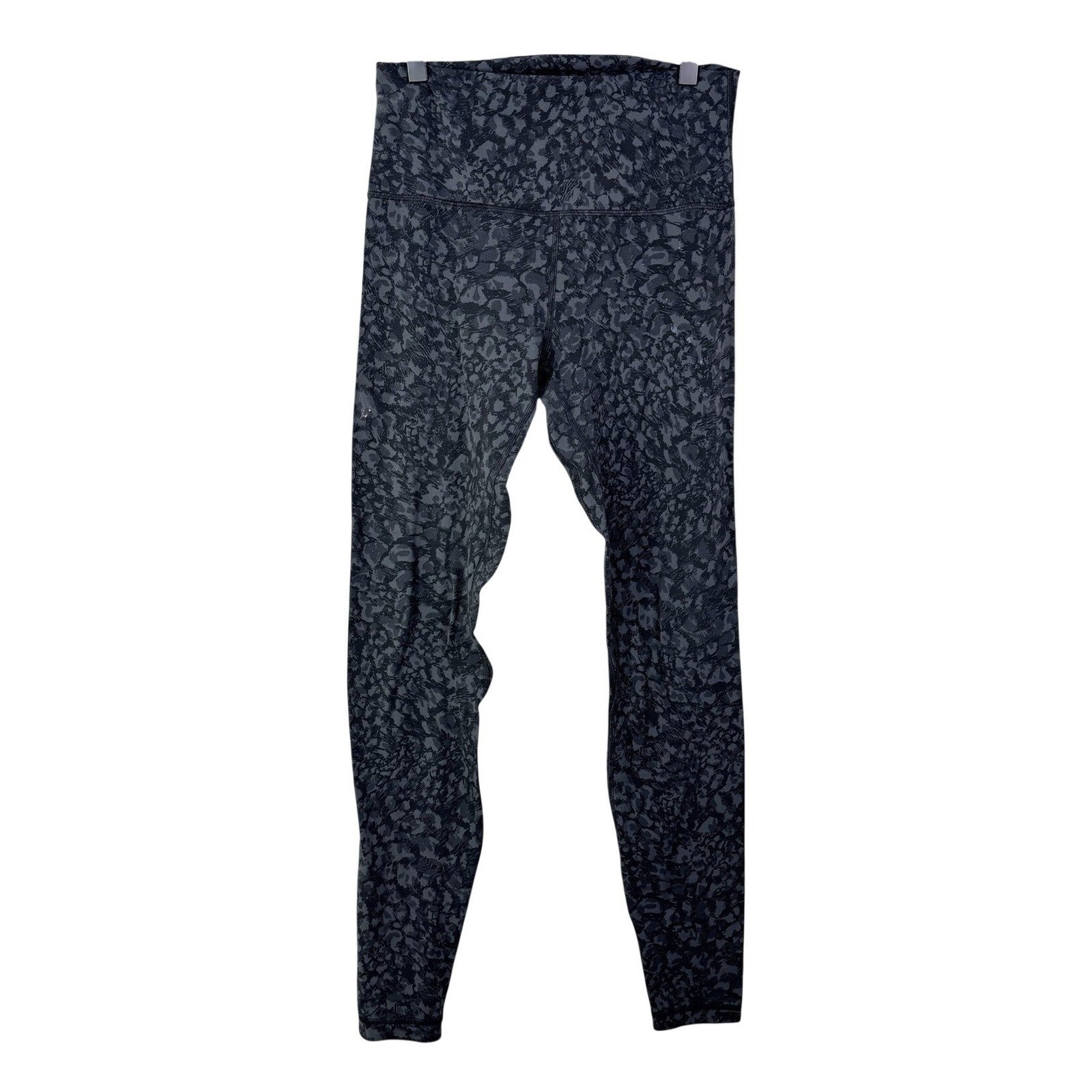 Lululemon Womens Leggings 27 Inseam Gray Black Animal Print Reflective Size 8