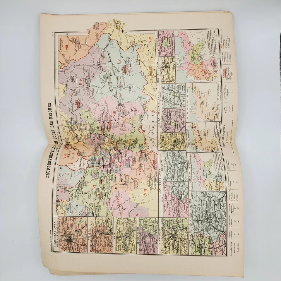 Atlas alemán militar 1899 Deutscher Army-Atlas Paul Langhans Justus Perthes Foto 4 de 4