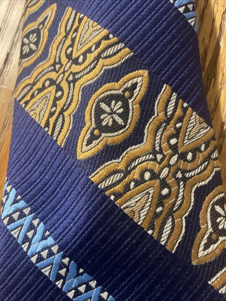 Винтажный 60-е 70-е Como Италия Для Haband Геометрический Плетеный Мод Галстука из Полиэстера - Изображение 3 из 4