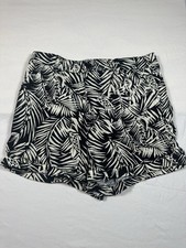 Womens Forever 21 Medium Black & White Tropical Summer Dress Shorts