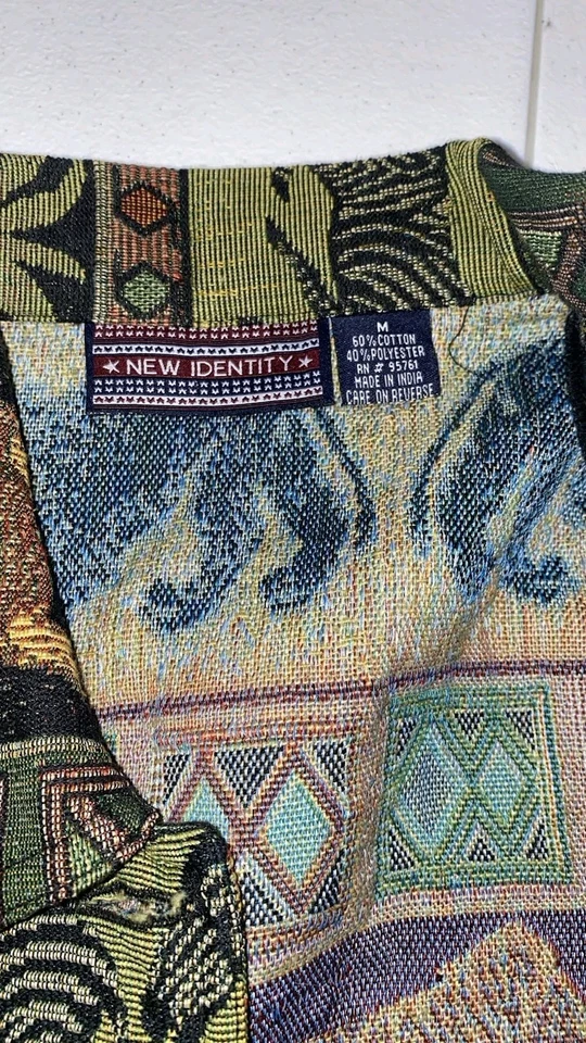 VINTAGE Natural Tapestry Jacket Women Size Medium Zoo Safari Animals 90s Tiger - Image 3 of 4