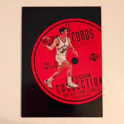 Upper Deck 1995-96 NBA Records Collection Insert R-15 John Stockton Utah Jazz