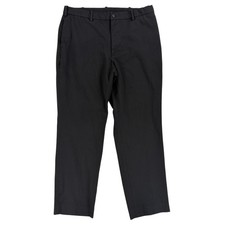 Uniqlo Pants Mens Large Black Stretch Chino Tapered Elastic Waist Casual 34x28